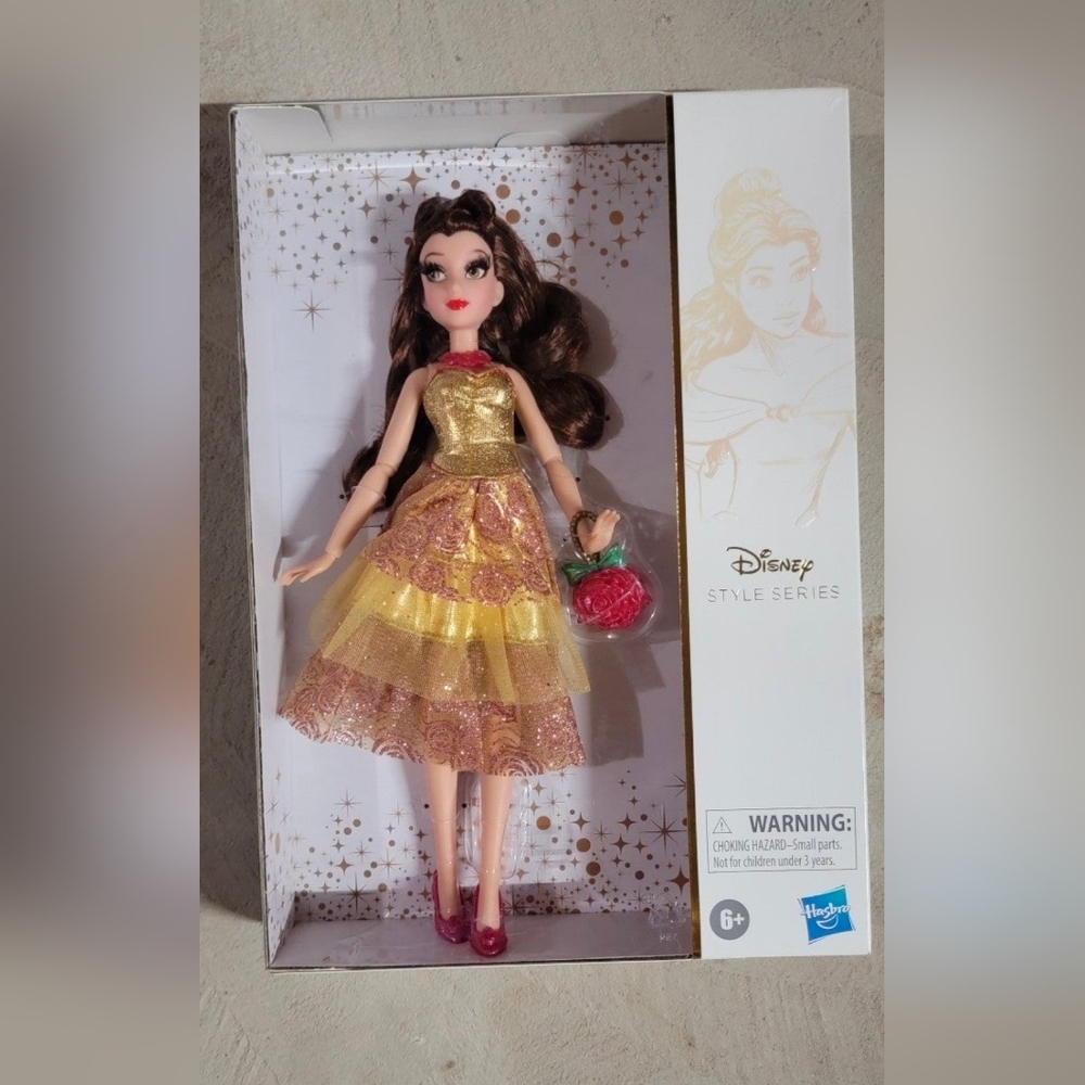 Disney Beauty and the Beast Belle Doll in Gold and Pink Dress